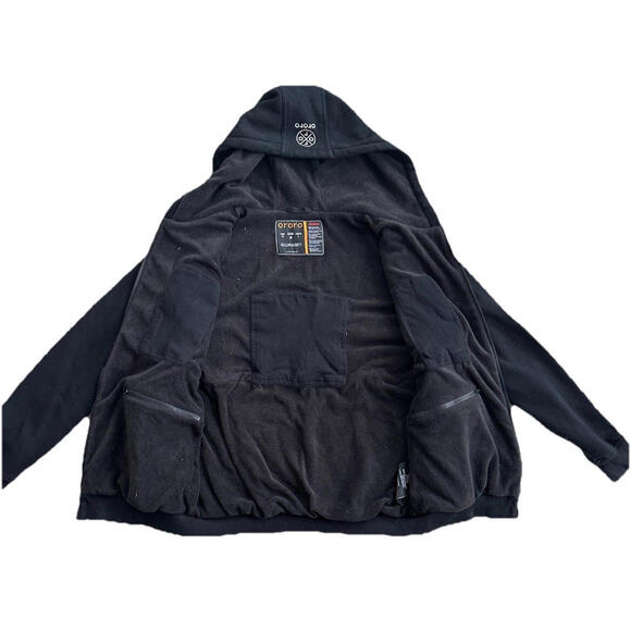 ORORO Heated Fleece Full Zip Hoodie Mens M Black Sweatshirt No Battery EUC - Picture 3 of 8